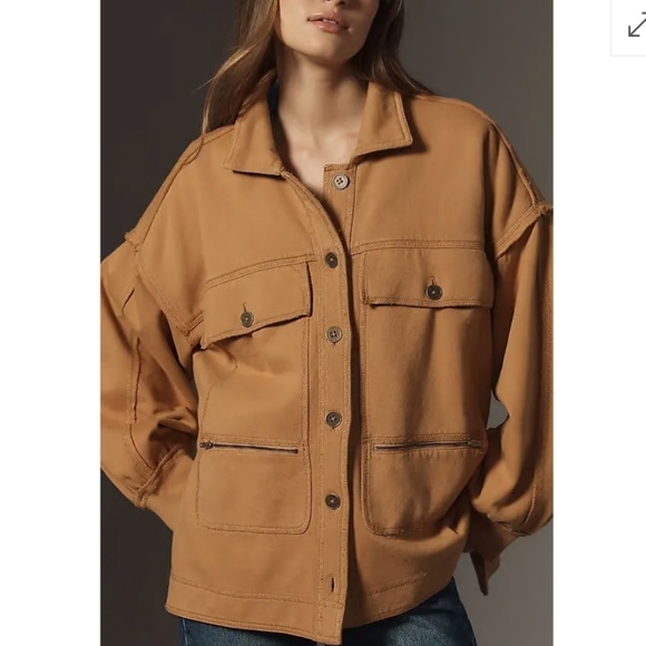 NWT Anthropologie Pilcro Oversized Cotton Utility Jacket Size XL - Picture 2 of 8